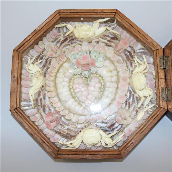 A 19th century shellwork Sailors Valentine, 9in.